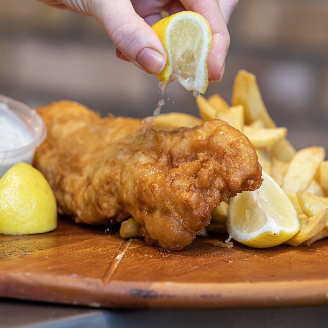 Benes crispy fish & chips in Edinburgh. 
